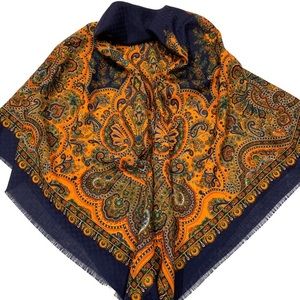 Chance Encounters Navy & Orange Polyester‎ Scarf
